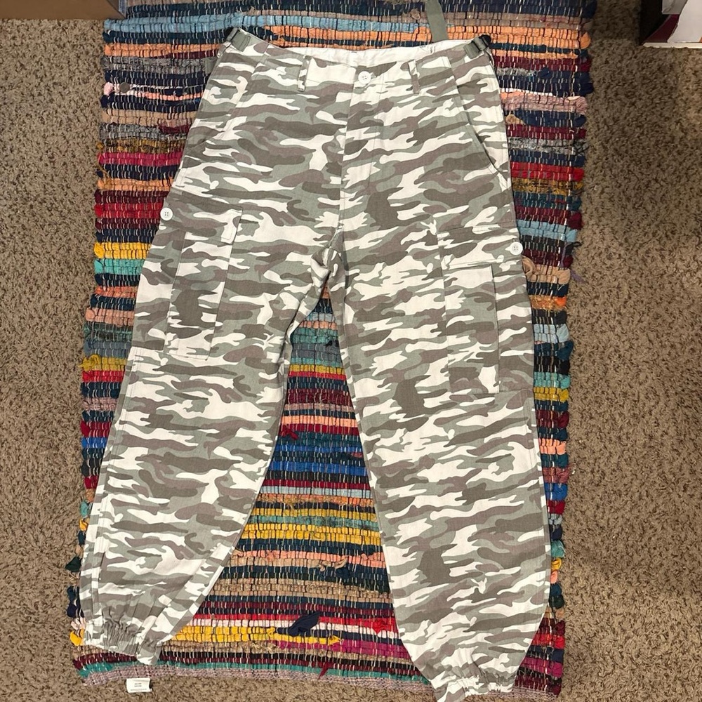 Gray Camouflage Cargo Pants